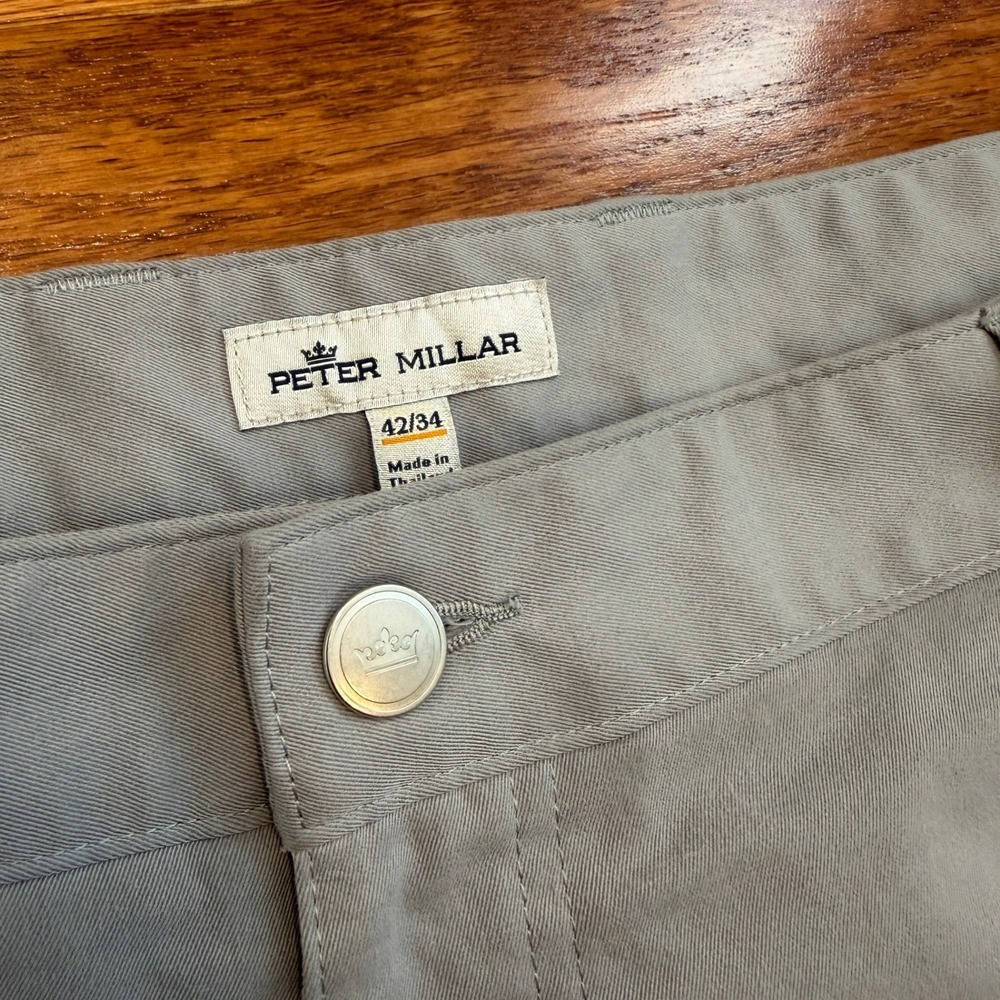 Peter Millar EB66 Performance Five-Pocket Pants Fits Mens 42x30 Gale Gray Golf - Picture 4 of 16